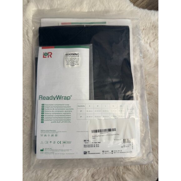 New L&R ReadyWrap Knee Adjustable Compression Wrap In Black Sz XL - Picture 3 of 5